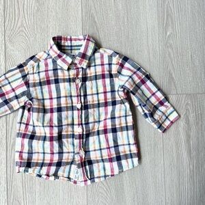 Janie and Jack Colorful Plaid Button-Up Shirt 3-6m